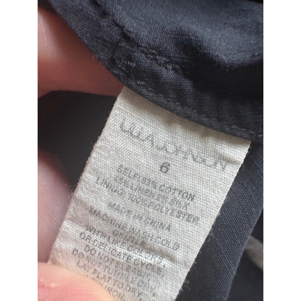 Ulla Johnson Anastasia Black Cotton Linen Ruched Peplum Midi Dress Size 6 - Picture 7 of 7